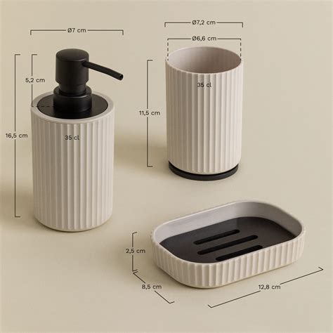 sklum baleares|Set de baño en ABS y bambú Ozene SKLUM Beige Crema.